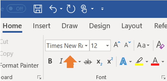 formatting you manuscript with a serif font