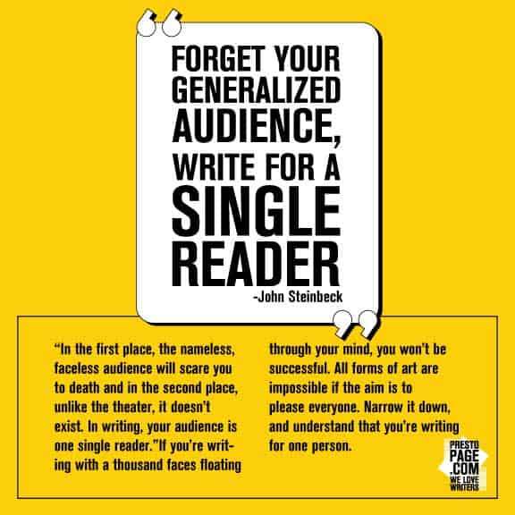 Forget your generalized audience, write for a single reader.