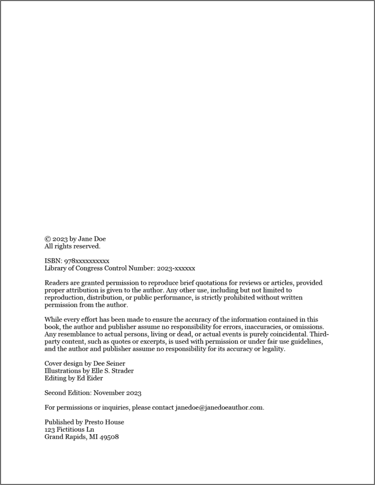 How to Write a Copyright Page A Guide with Examples